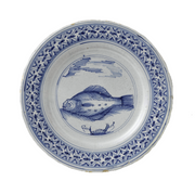 Napkins: Delft Plate with Fish - 4