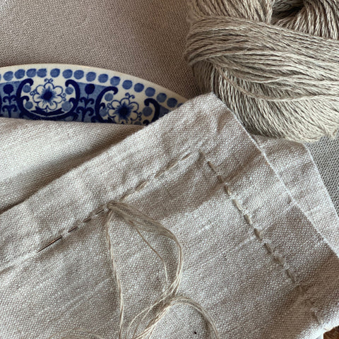 Napkins: Oatmeal - hand stitched