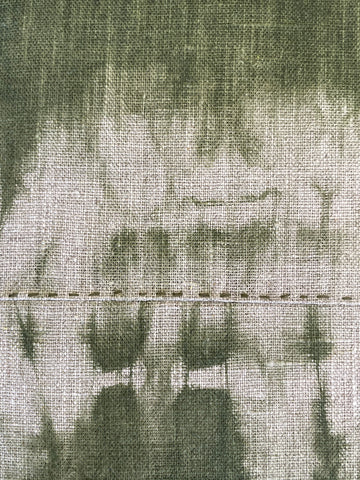 Ombre: Olive - Dipped twice with hand stitched seam - 50x50