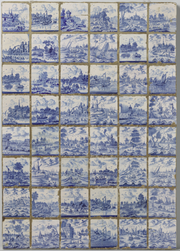 Tea towel: Blue tiles
