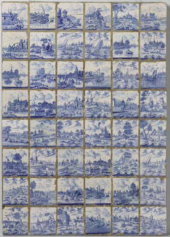 Tea towel: Blue tiles